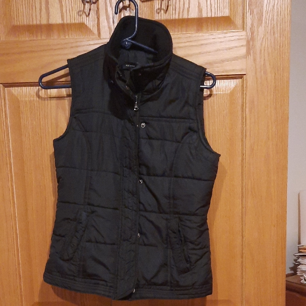 New York & Company Black Quilted Vest